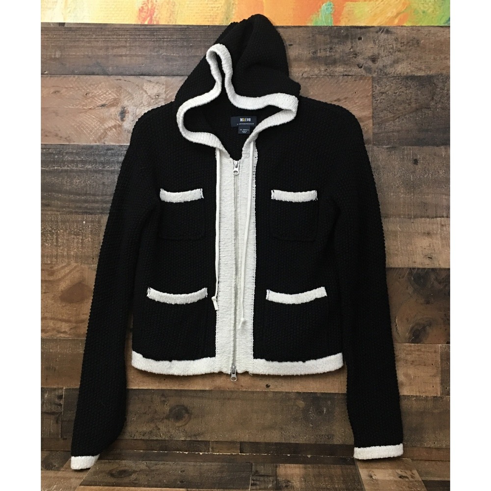 MAEVE By Anthropologie Cardigan Women XS Hooded Sweater Pocket S Boho Cottage